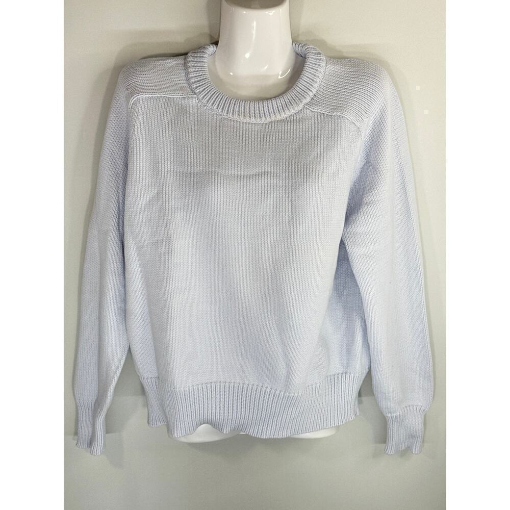 J. Crew Ribbed Cable Knit Crew Neck Sweater Light Blue Women's Small NWT